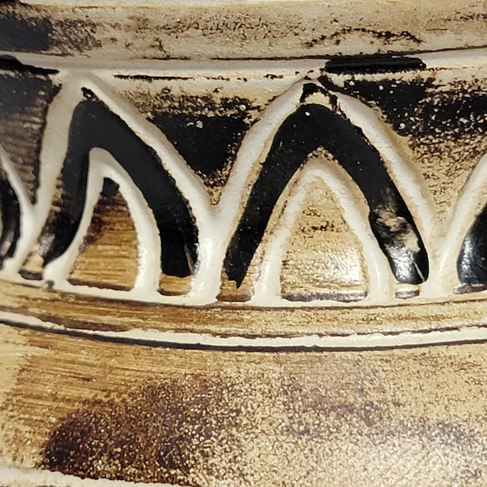 Vintage Motif Vase Egyptian Pharaoh Art Pottery Clay Earthenware 9